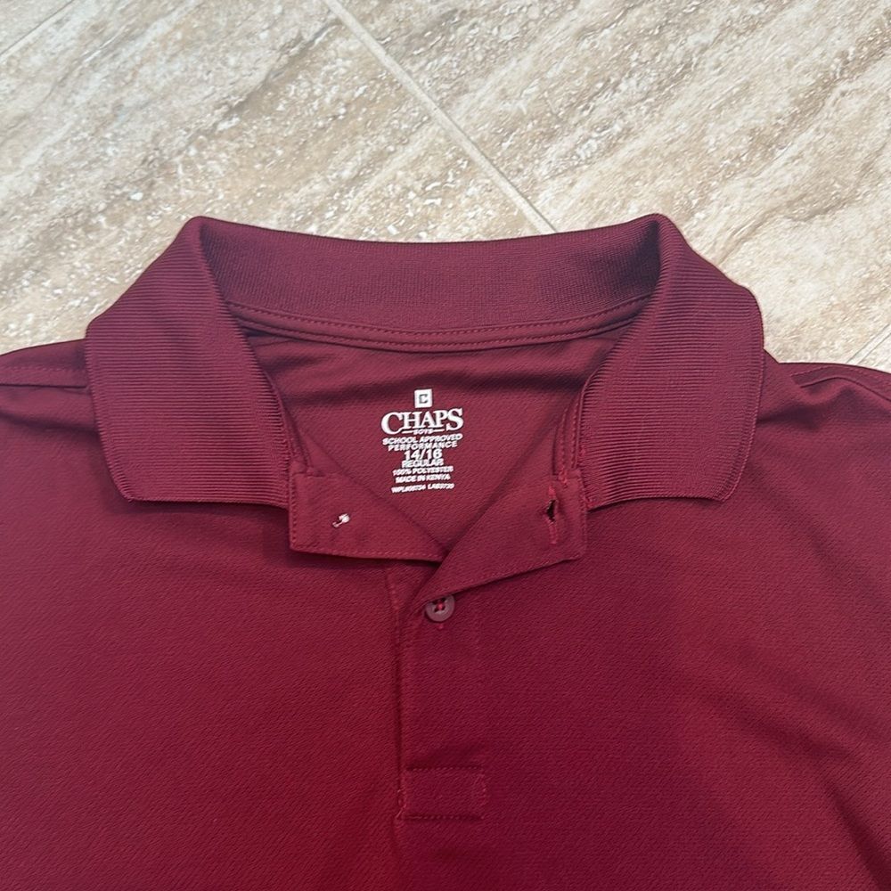 CHAPS boys maroon collared short sleeve shirt – 14/16 - Picture 2 of 6